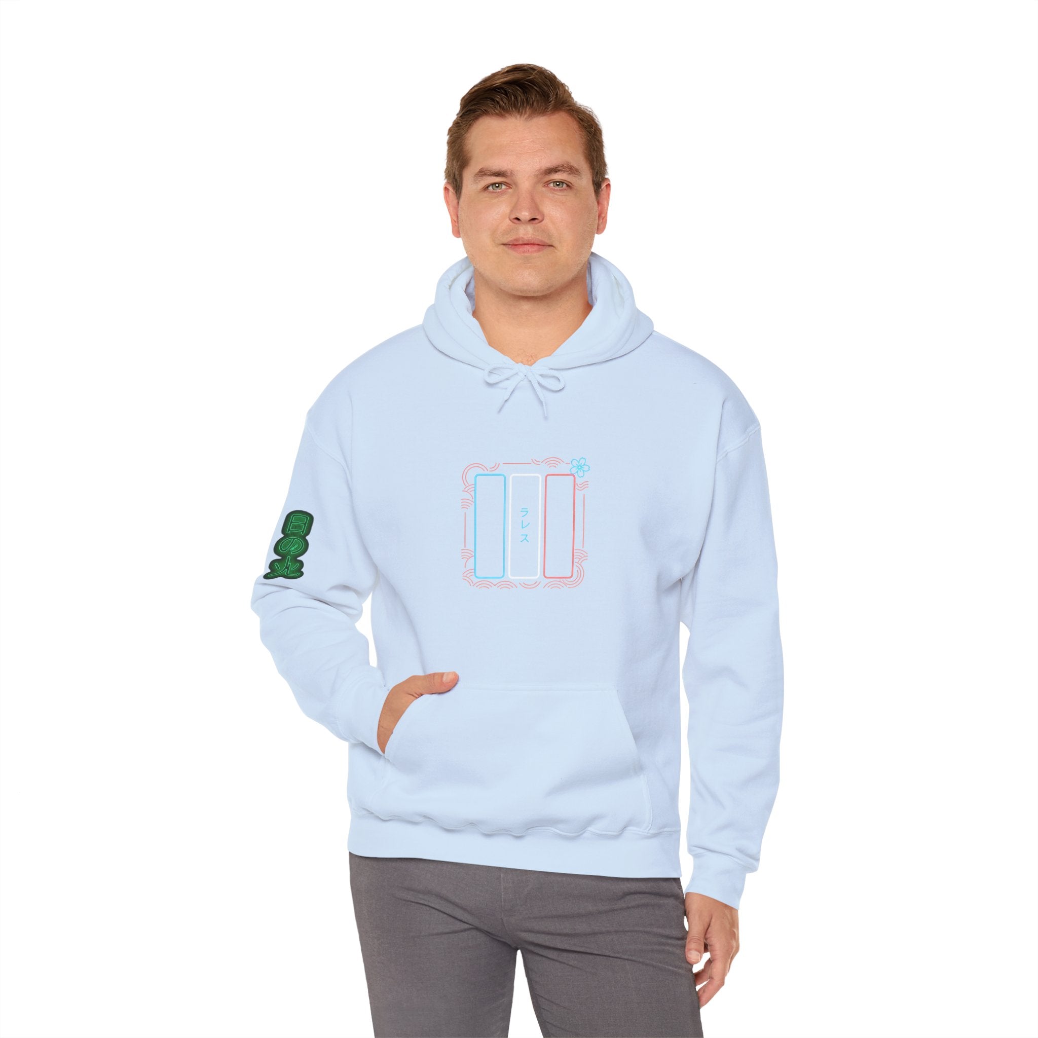 Drapeau français style néon japonais Hoodie unisexes