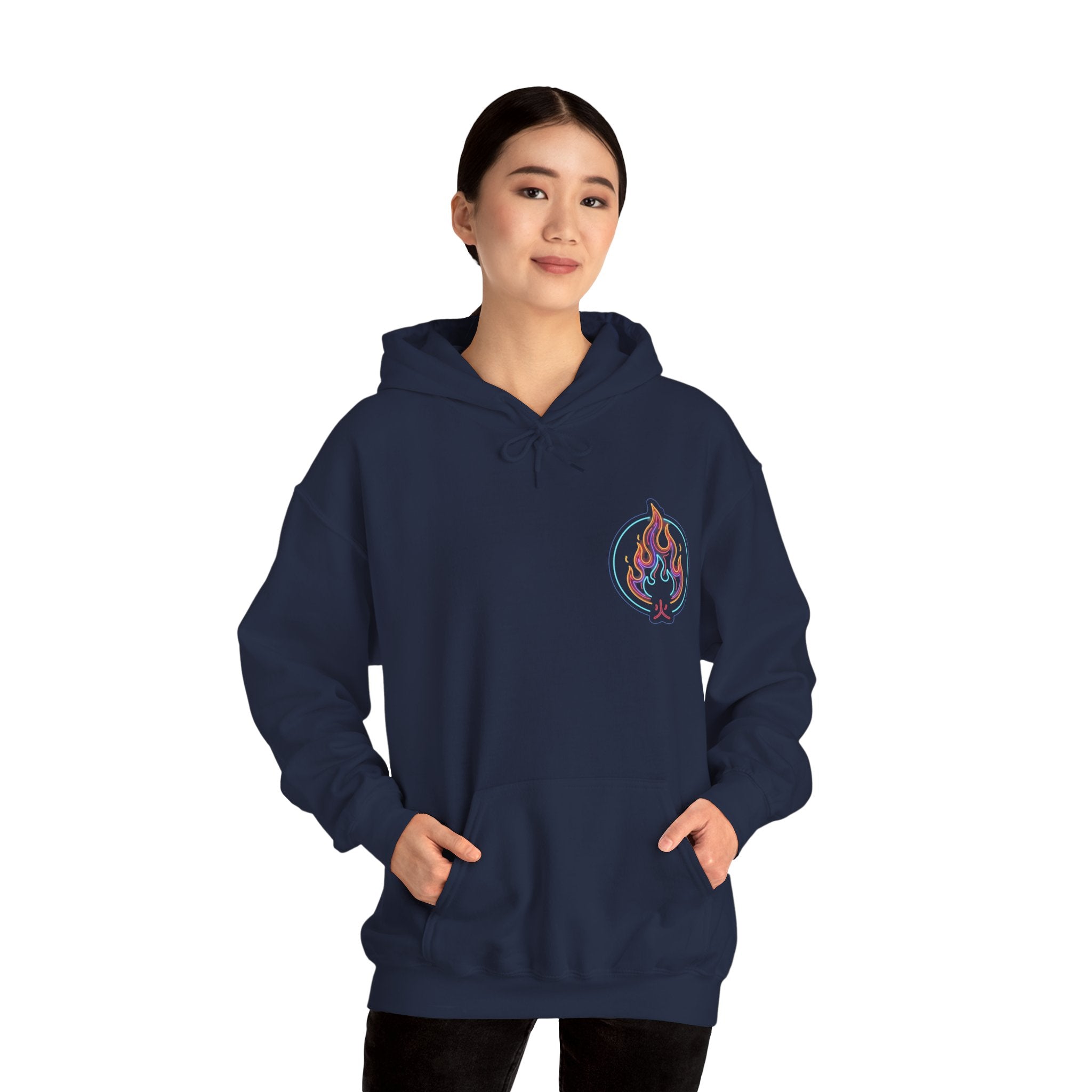 Feu japonais bleu Hoodie unisexes