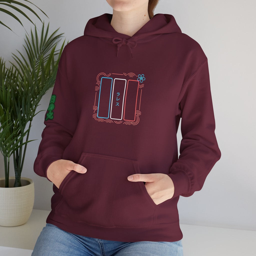 Drapeau français style néon japonais Hoodie unisexes