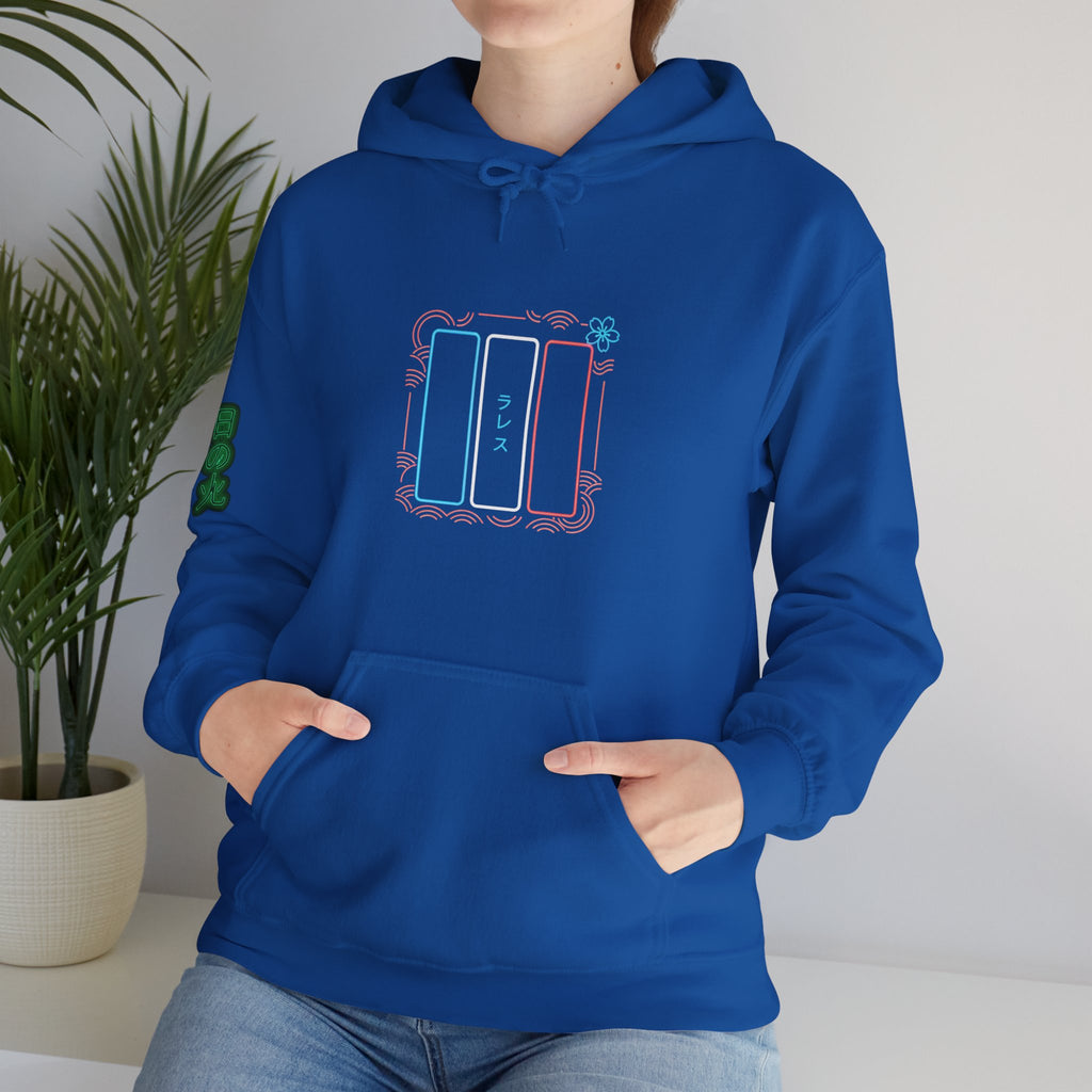 Drapeau français style néon japonais Hoodie unisexes