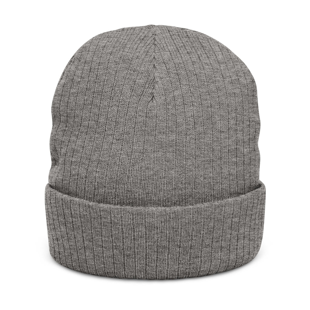 Embroidered Ribbed Beanie — 'Le Brasier' Streetwear Knit Cap
