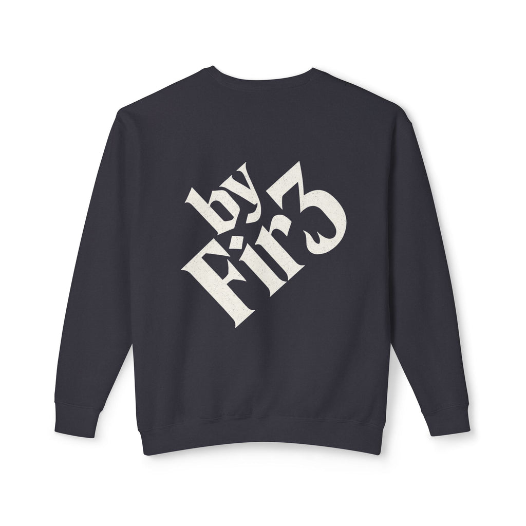 By Fire Graphic Sweatshirt — Minimal Logo Crewneck