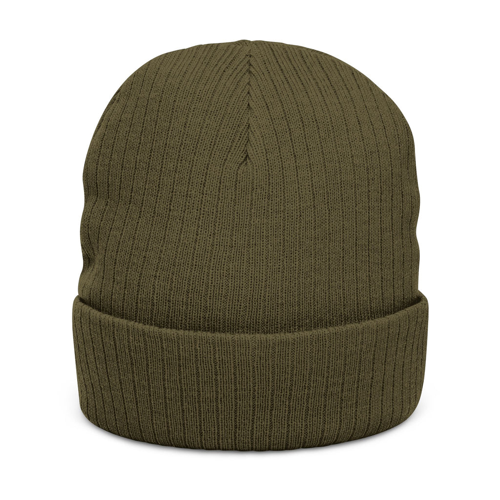 Embroidered Ribbed Beanie — 'Le Brasier' Streetwear Knit Cap