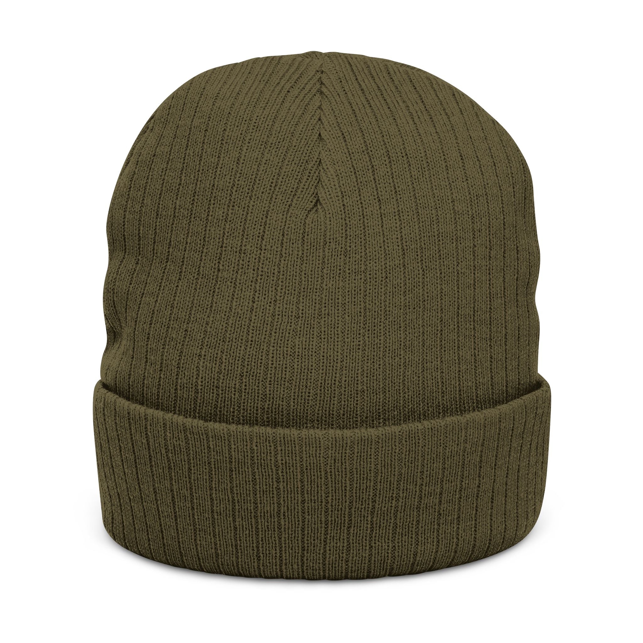 Embroidered Ribbed Beanie — 'Le Brasier' Streetwear Knit Cap