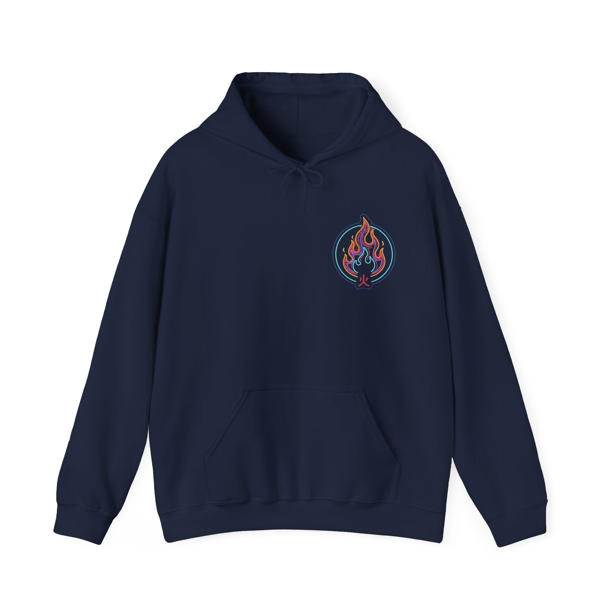 Feu japonais bleu Hoodie unisexes