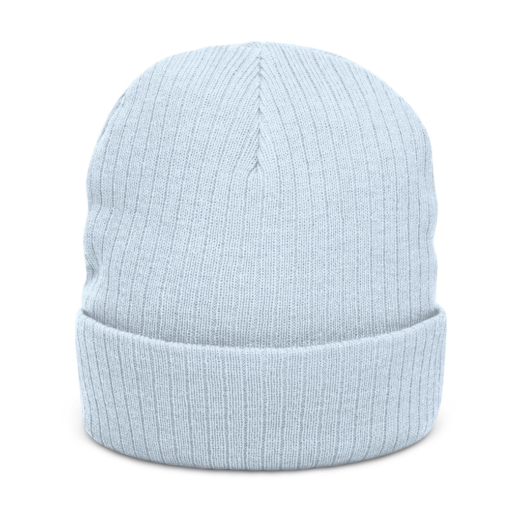 Embroidered Ribbed Beanie — 'Le Brasier' Streetwear Knit Cap