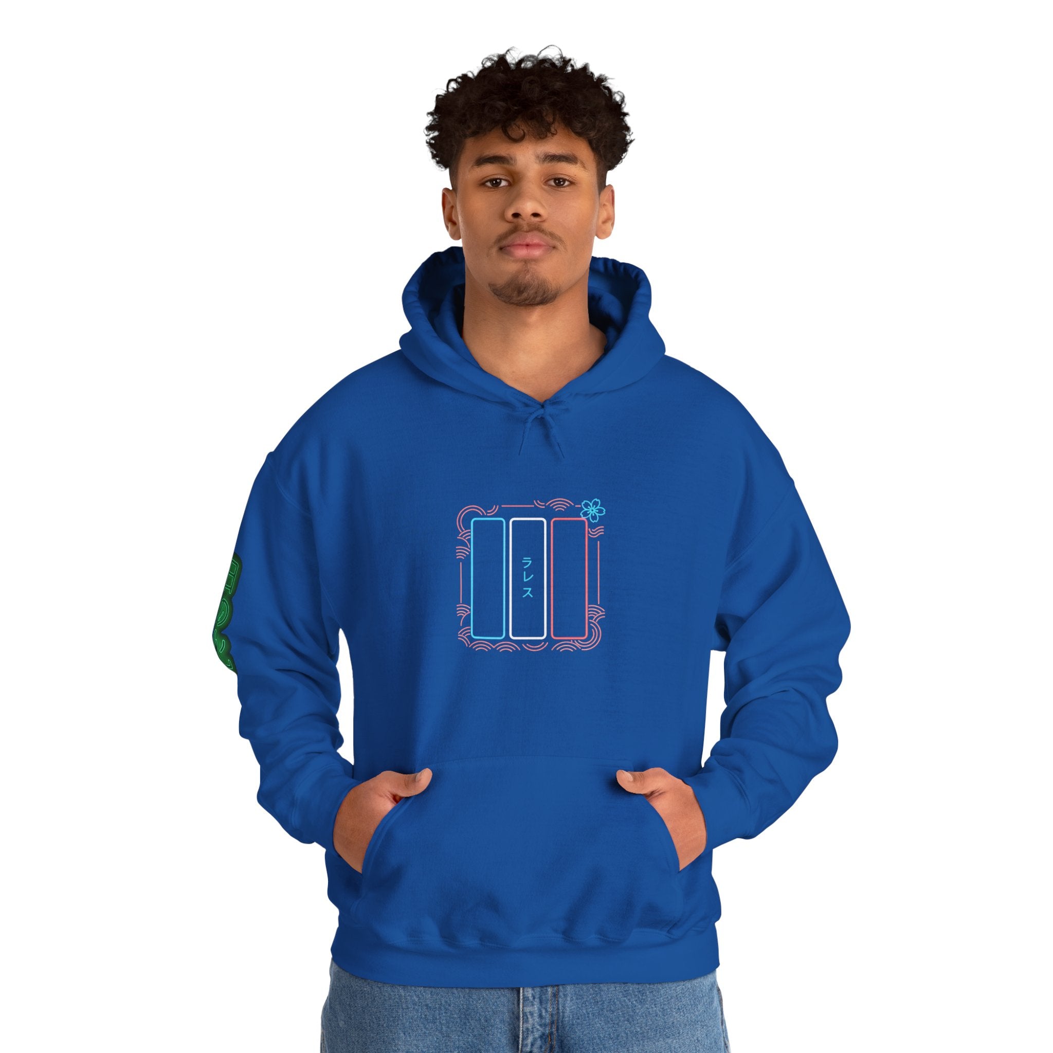 Drapeau français style néon japonais Hoodie unisexes